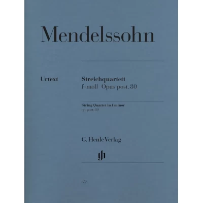 Felix Mendelssohn Bartholdy - Quartetto d'archi in fa minore op. post. 80