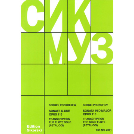 Prokofiev - Sonata in Re Maggiore Op.115 Flauto Solo