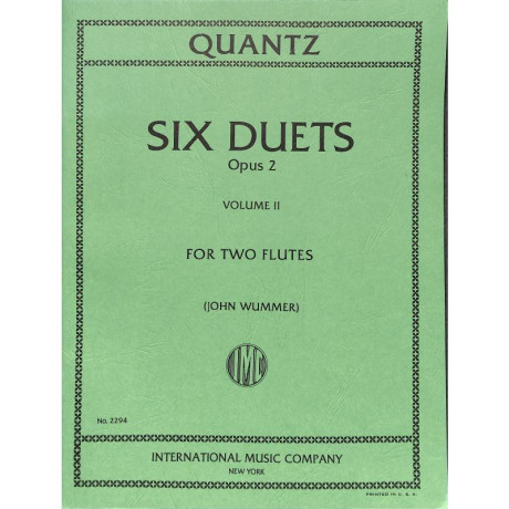 Quantz - 6 Duetti Op.2 Vol.2 per Due Flauti