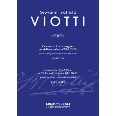 Viotti - Concerto n.3 in La Maggiore WI:3 (G:25) Partitura