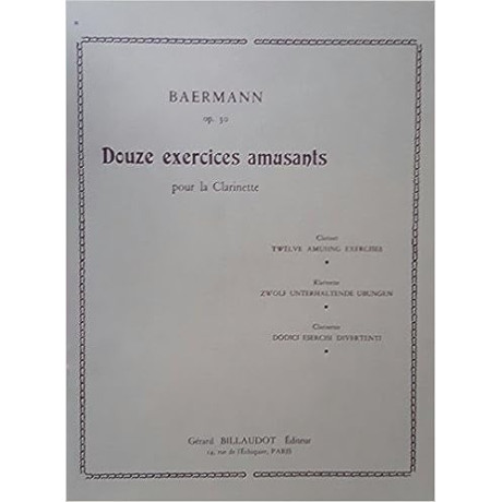 Baermann 12 Esercizi Divertenti Op.30 per Clarino