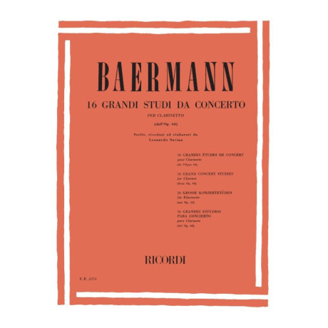 Baermann - 16 Grandi Studi da Concerto Op.64 Clarino