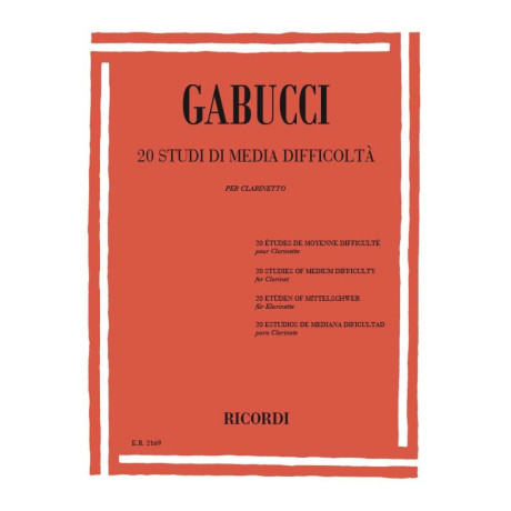 Gabucci - 20 Studi di Media Difficoltà per Clarinetto