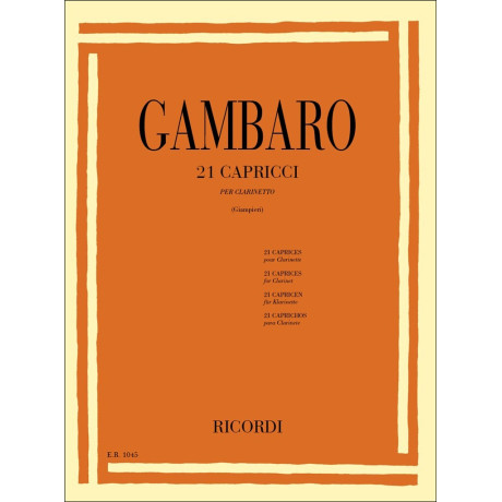 Gambaro - 21 Capricci per Clarinetto