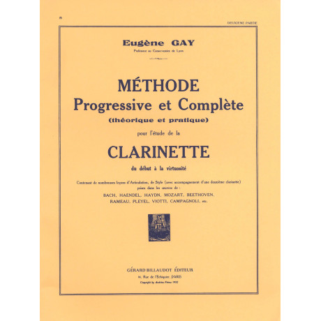 Gay - Metodo Progressivo e Completo Vo.2 Clarino