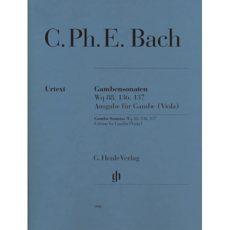 Carl Philipp Emanuel Bach - Gamba Sonatas Wq 88, 136, 137