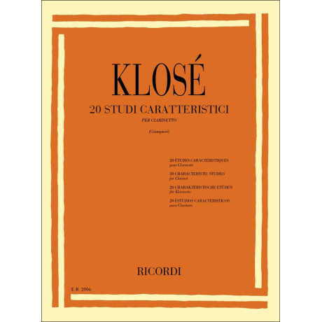 Klosè - 20 Studi Caratteristici per Clarinetto