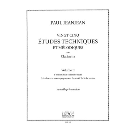 Jeanjean - 25 Studi Tecnici e Melodici Vol.2 per Clarino