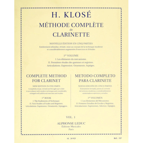 Hyacinthe Klosé - Complete Method for Clarinet - Volume 1