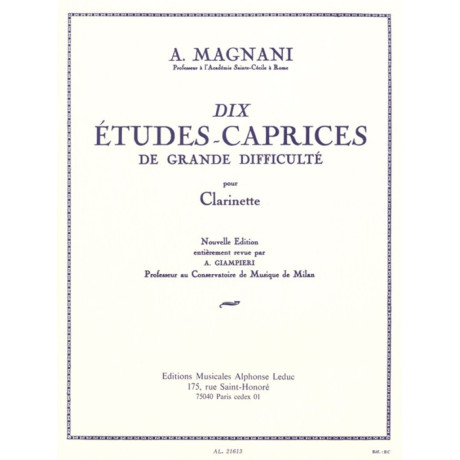 copy of Magnani - 10 Capricci di Grande Difficoltà per Clarino