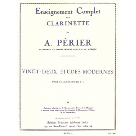 Pèrier - 22 Studi Moderni per Clarinetto