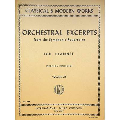 Orchestral Excerpts  Vol. VII Per Clarinetto