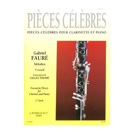 Faurè - Pezzi Celebri Vol.3 per Clarino e Piano