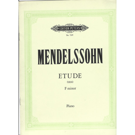 Mendelssohn - Etude (1836) in F Minor per Pianoforte