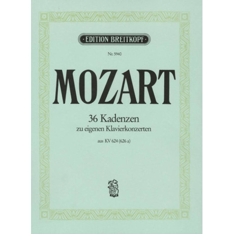 Mozart - 36 Cadenzen Klavier Concert KV 624 (626a)