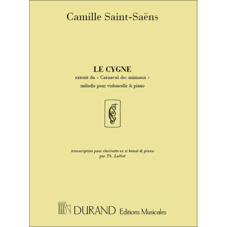 Saint Saens - Il Cigno Per Clarinetto e Pianoforte