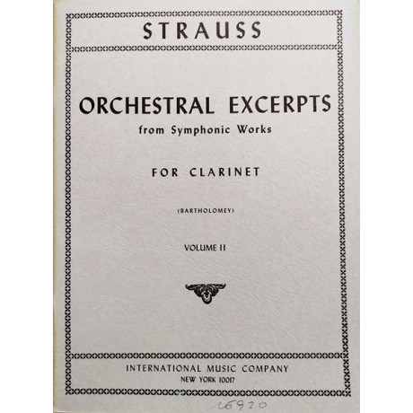 Strauss - Brani Orchestrali per 1/2 Clarinetti Vol.2