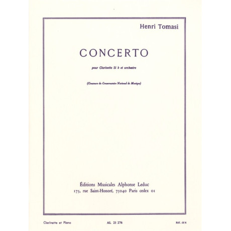 Tomasi - Concerto per Clarinetto e Pianoforte