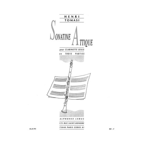 Tomasi - Sonatine Attique per Clarinetto Solo