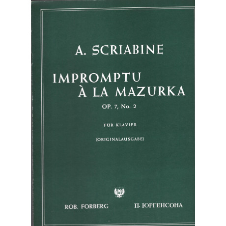 Scriabin - Impromptu à La Mazurka Op.7 n.2  per Pianoforte