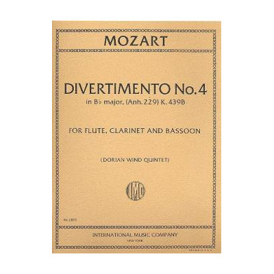 Mozart - Divert.n.4 in Sib per Flauto-Clarino e Fagotto