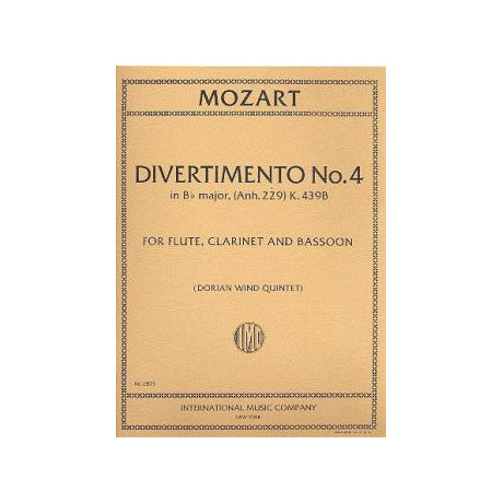 Mozart - Divert.n.4 in Sib per Flauto-Clarino e Fagotto
