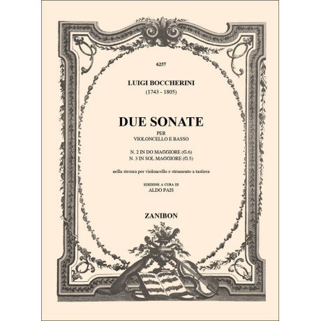 Boccherini - 2 Sonate n. 2 in Do e n.3 in Sol per Cello e Basso