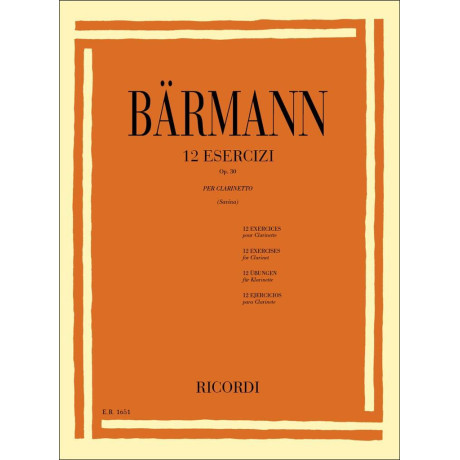 Barmann - 12 Esercizi Op. 30 per Clarinetto