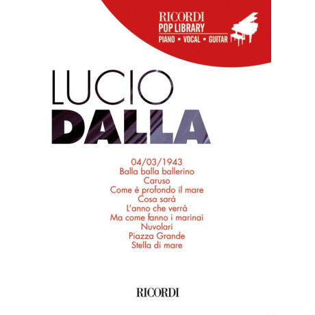Lucio Dalla - Pop Library for Piano Vocal Guitar