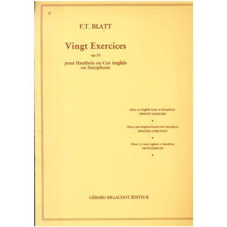 Blatt - 20 esercizi Op.30 per Oboe o Corno ingl. o Sax