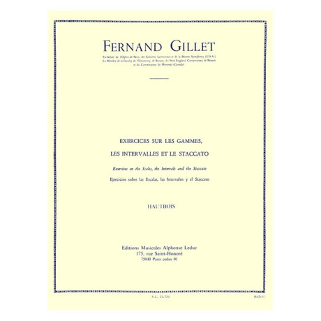Gillet - Studi sulle Scale -Intervalli e lo Staccato per Oboe