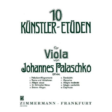 Palaschko - 10 Studi Op.44 per Viola