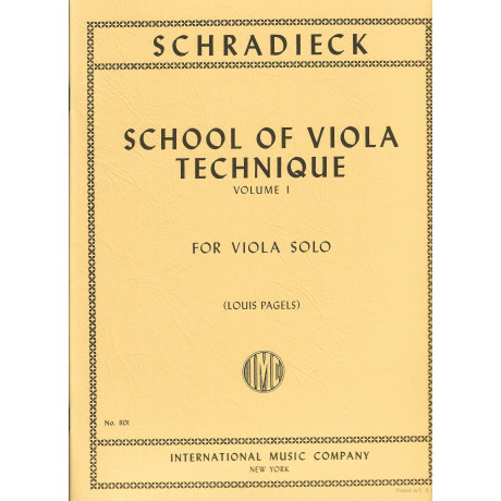 Schradieck - School of Viola Technique 1 per Viola