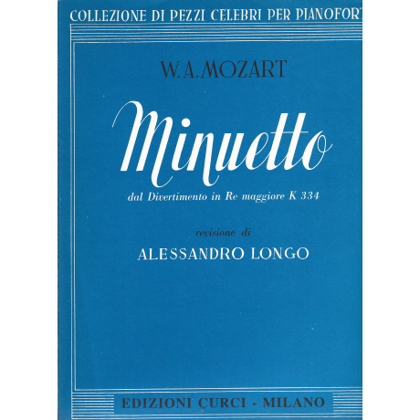 Mozart - Minuetto in Re magg. Dal Divertimento K. 334 Per Pianoforte