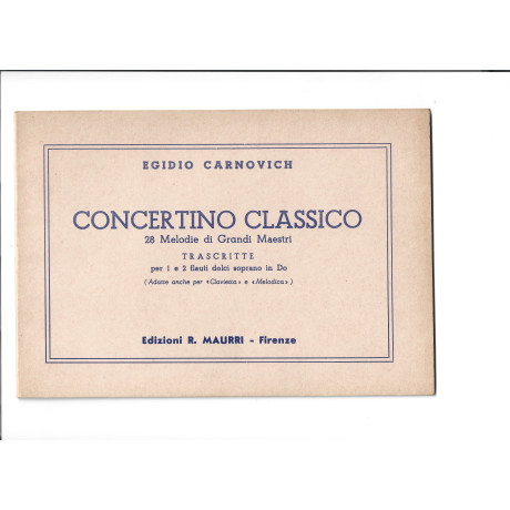 Carnovich - Concertino classico 28 Melodie Per Flauto Dolce