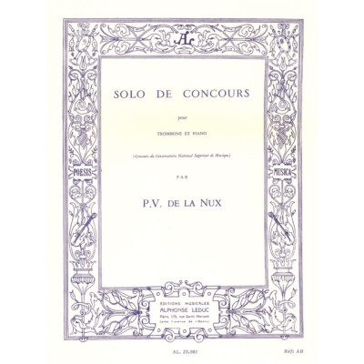 De La Nux - Solo da Concorso per Trombone e Piano