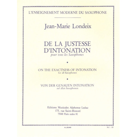 Londeix - La Giusta intonazione per tutti i Saxofoni