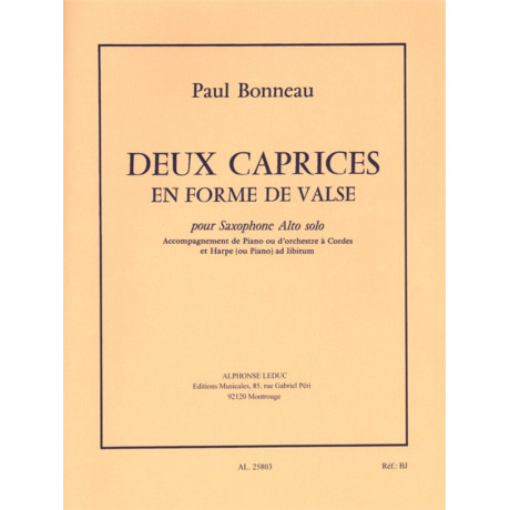 Bonneau - 2 Capricci in Forma di Valzer per Sax alto e Pf.