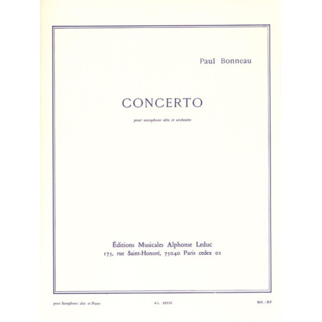 Bonneau - Concerto per Saxofono Alto e Piano