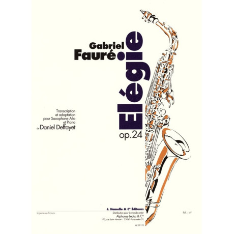 Faurè - Elègie Op.24 per Sax Alto e Piano