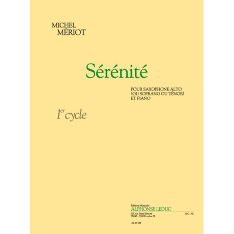 Mériot - Serenite per Sax Alto o Soprano o Tenore e Pf.