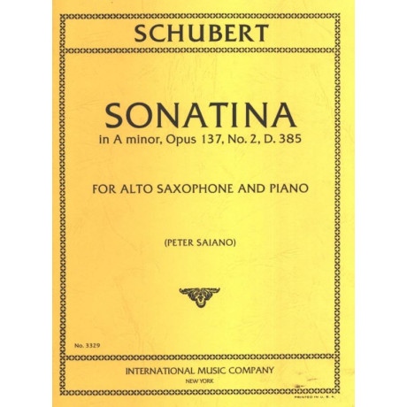Schubert - Sonatina in La Minore Op.137 n.2 Sax e Pf.