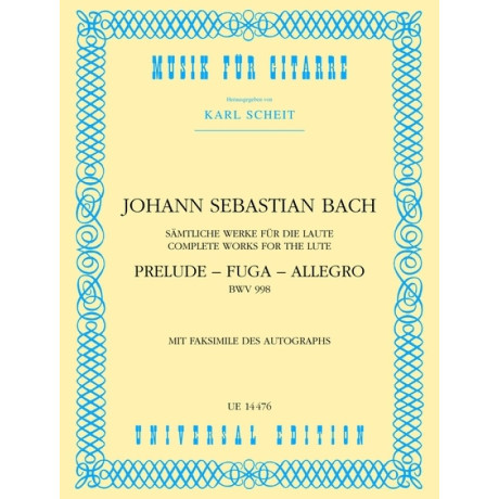 Bach - Preludio Fuga e Allegro BWV 998 per Chitarra