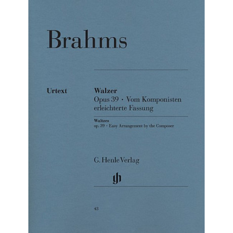 Brahms - Valses Opus 39 Version Simplifiée For Piano