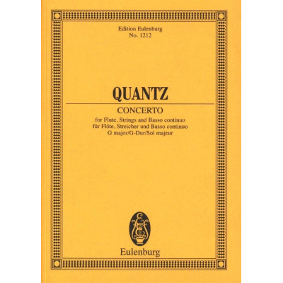 Quantz - Concerto Per Fl Sol (Schroeder)  Pocket Score