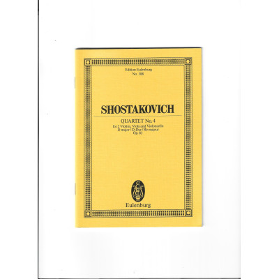 Shostakovich - Streichquartett Nr. 4 D-Dur Op.83 Pocket Score