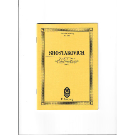 Shostakovich - Streichquartett Nr. 4 D-Dur Op.83 Pocket Score