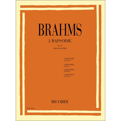 Brahms - 2 Rapsodie Op.79 per Pianoforte