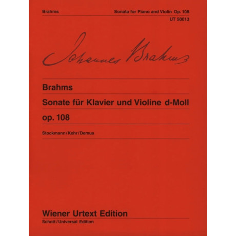 Brahms - Sonata Op.108 in Re Minore  per Violino e Piano