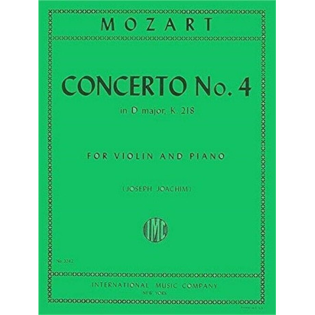 Mozart - Concerto n.4 in Re Maggiore KV 218 per Violino e Piano